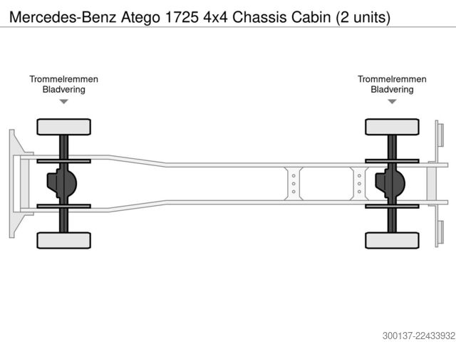 Alváz Mercedes-Benz Atego 1725 4x4 Chassis Cabin (3 units)