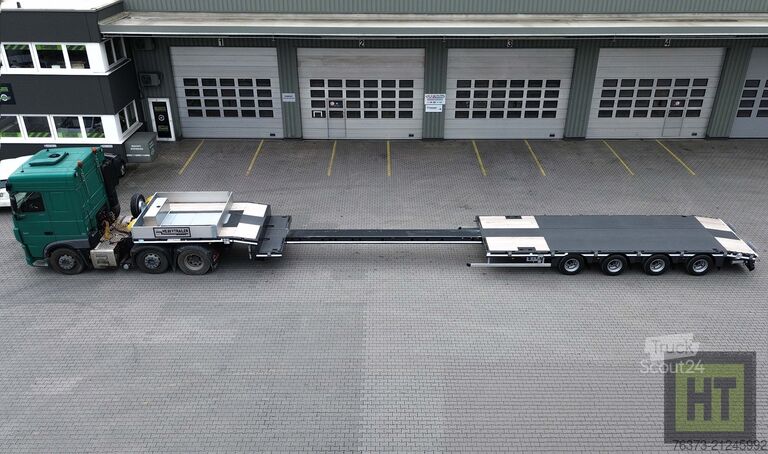 Semirimorchio ribassato MAX Trailer 4-Achs-Tele-Semi-zwangsgelenkt
