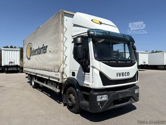 Бортовой грузовик с тентом IVECO EUROCARGO 140E PLANE, LBW BÄR, EURO 6, KLIMA