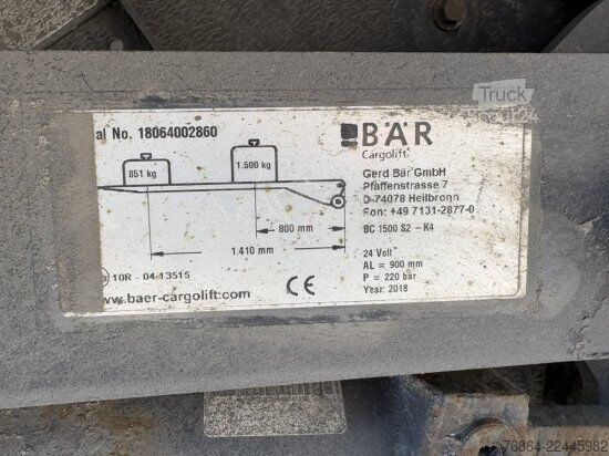 Бортовой грузовик с тентом IVECO EUROCARGO 140E PLANE, LBW BÄR, EURO 6, KLIMA