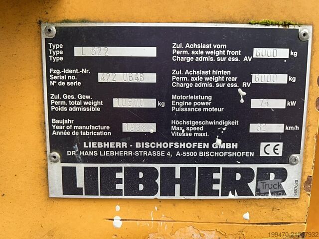 Wheel Loader Liebherr L 522 with High-Tipping Bucket