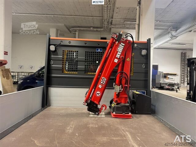 Stationvogn med højt tag Iveco 35S18 flatbed truck with crane – 2 sets of tires –