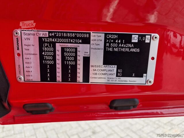 Standard-SZM Scania R500 NGS - retarder - 4x2 - steel / air - night...