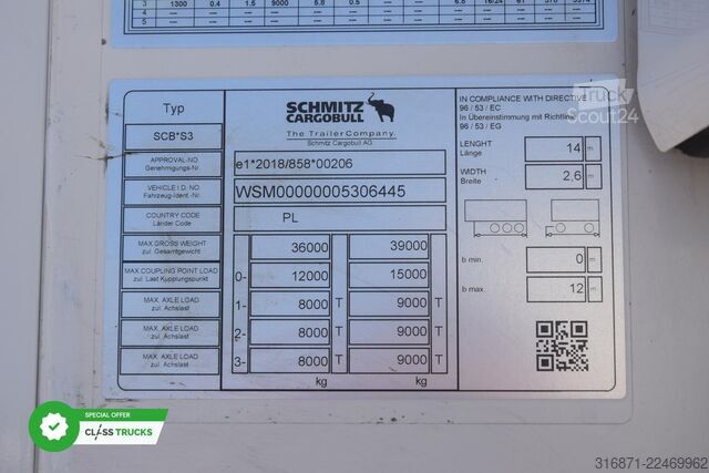 Kühlauflieger SCHMITZ CARGOBULL SKO FP 60 ThermoKing SLXi 300