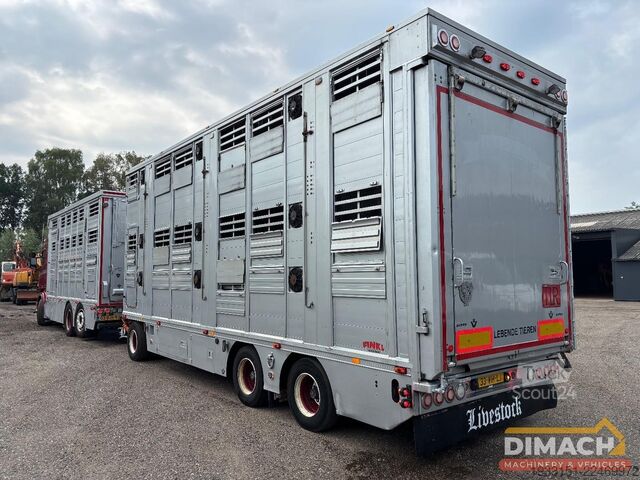 Transport de bétail Scania R500 6X2 V8 - vol lucht - 6x2*4 veewagen - 3 vl...