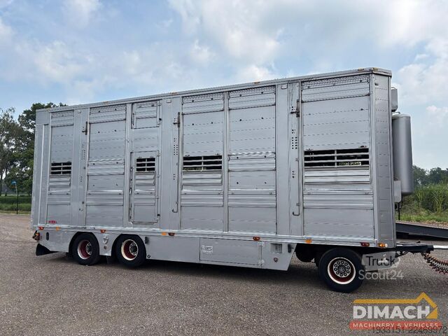 Transport de bétail Scania R500 6X2 V8 - vol lucht - 6x2*4 veewagen - 3 vl...