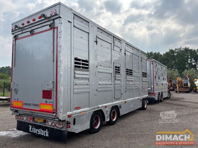 Transport de bétail Scania R500 6X2 V8 - vol lucht - 6x2*4 veewagen - 3 vl...