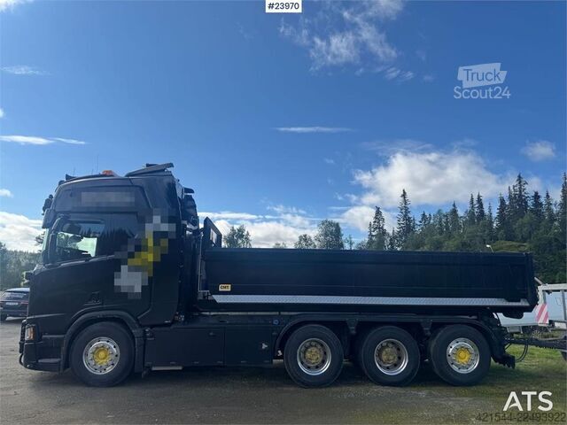 System ramion hakowych Scania R660 Tridem Hooklift Truck with Snow Plough Equipm
