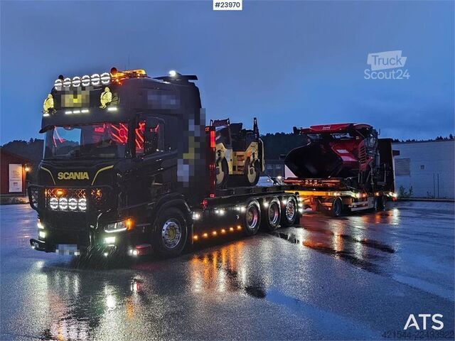 System ramion hakowych Scania R660 Tridem Hooklift Truck with Snow Plough Equipm