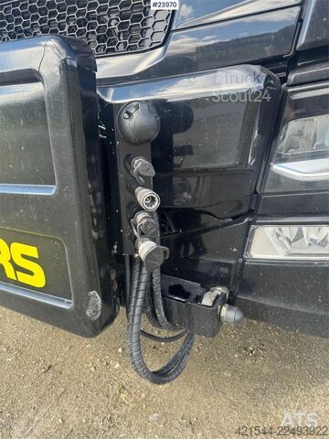 System ramion hakowych Scania R660 Tridem Hooklift Truck with Snow Plough Equipm