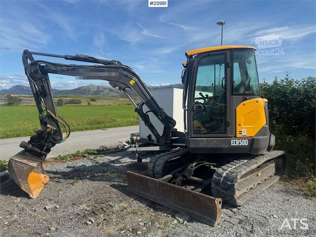 Lánctalpas kotrógép Volvo ECR 50D Excavator - Tilt and 2 buckets