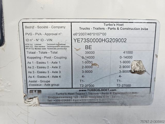 Semirimorchio silo SPITZER Turbo's Hoet SZ33AA 100% aluminium