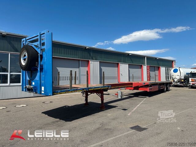 Zema profila puspiekabe MEUSBURGER MPS-2*Tele Plateau *Ausziehbar*2x Lenkachse*