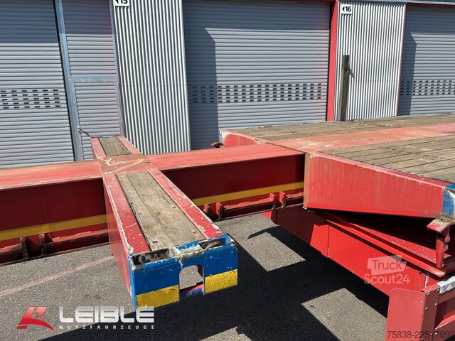Zema profila puspiekabe MEUSBURGER MPS-2*Tele Plateau *Ausziehbar*2x Lenkachse*