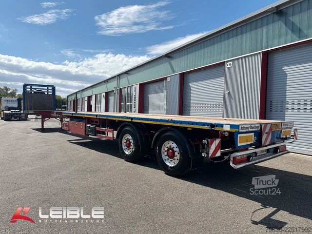 Zema profila puspiekabe MEUSBURGER MPS-2*Tele Plateau *Ausziehbar*2x Lenkachse*