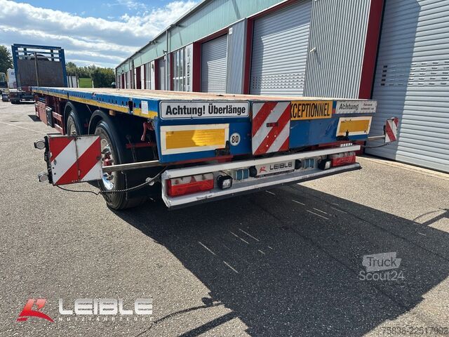 Zema profila puspiekabe MEUSBURGER MPS-2*Tele Plateau *Ausziehbar*2x Lenkachse*