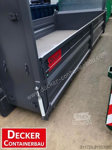 Roll-off konteyneri Decker Containerbau Plattform, Stahlklappwände,Pendelklappe