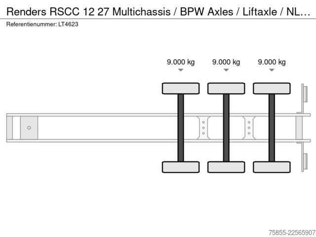 Транспорт на контейнери Renders RSCC 12 27 Multichassis / BPW Axles / Liftaxle ...