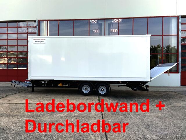 Kasti piekabe Möslein TK0105D-L Weiß  Tandem Koffer, Ladebordwand 1,5 t + DurchladbarNeufahrzeug --