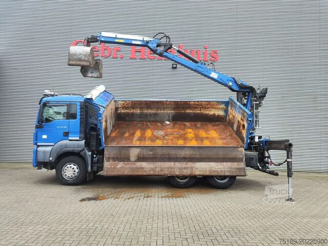 Автомобил с кран MAN TGS 26.480 6x4 Meiller 3 Seitenkipper Penz 20LP...