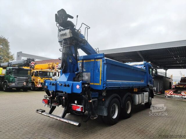 Автомобил с кран MAN TGS 26.480 6x4 Meiller 3 Seitenkipper Penz 20LP...