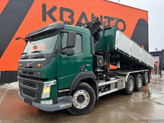 Vinçli damper Volvo FM 450 8x4*4 HIAB 192E-5 / BOX L=6157 mm