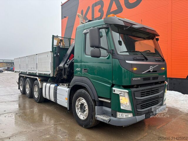 Vinçli damper Volvo FM 450 8x4*4 HIAB 192E-5 / BOX L=6157 mm