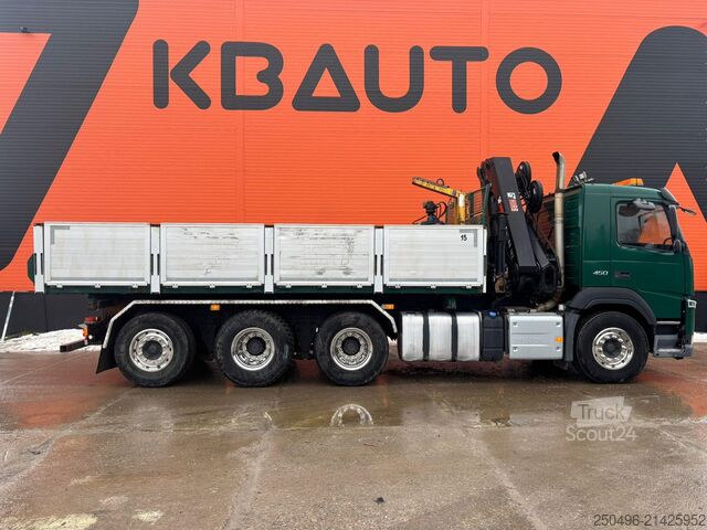 Vinçli damper Volvo FM 450 8x4*4 HIAB 192E-5 / BOX L=6157 mm