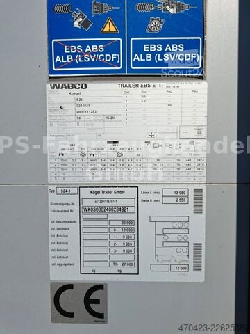 Brandalı açık yarı römork KÖGEL SN24*Edscha*LiftA*PalKa