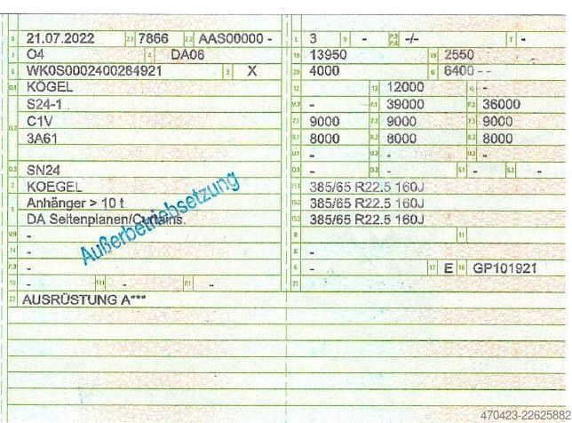 Brandalı açık yarı römork KÖGEL SN24*Edscha*LiftA*PalKa