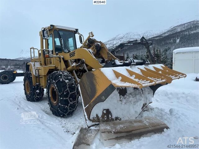 Yükleyici CAT 950F wheel loader w/ 2 buckets and pallet forks
