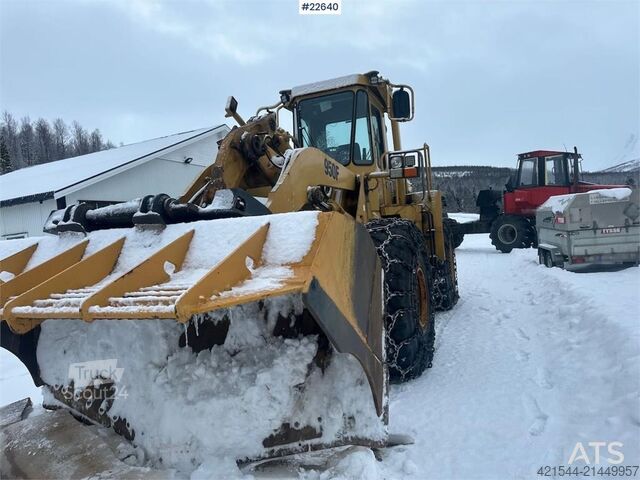 Yükleyici CAT 950F wheel loader w/ 2 buckets and pallet forks