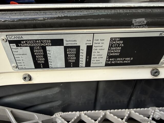 Platforminis sunkvežimis Scania R440 6X2*4 Kran HMF 5020 K5