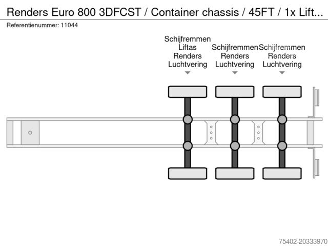Konteyner taşımacılığı Renders Euro 800 3DFCST / Container chassis / 45FT / 1x...