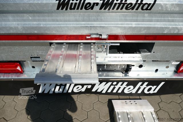 Lågbyggd trailer MÜLLER-MITTELTAL 19 to luftgef. Tandemtiefl. mit Einschubrampen