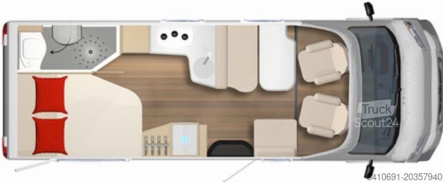 Camper semintegrato BÜRSTNER Delfin T 660 Solar SAT TV Navi RFK Fahrradträger