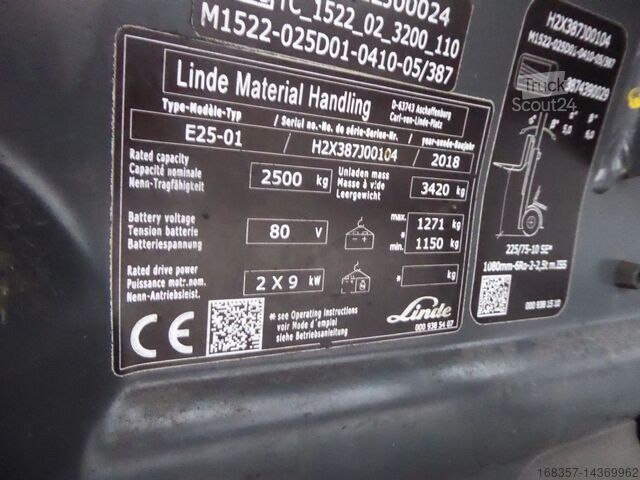 Čelný vysokozdvižný vozík Linde E25-01