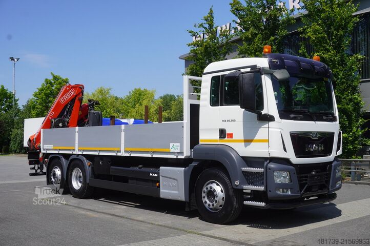 Plataforma com grua MAN TGS 26.360 Flatbed / Fassi F175 7.7 T /