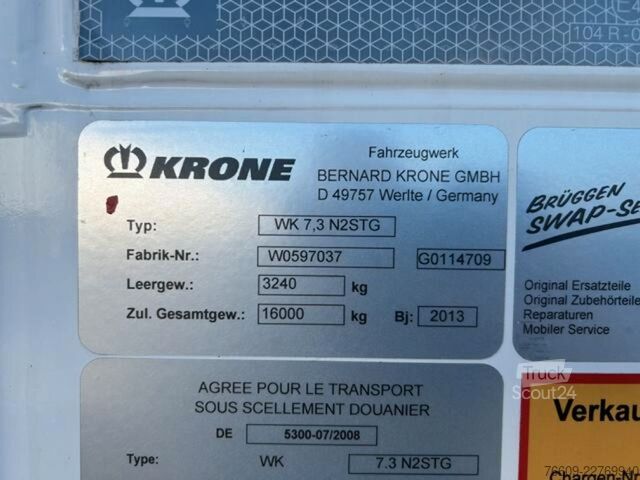 Remorque porte-caisson KRONE Heck hohe Portaltüren