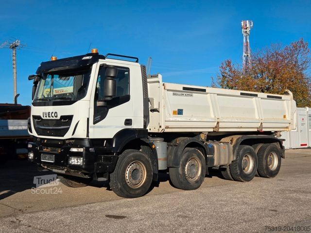 Camion ribaltabile trilaterale IVECO AD340X480 X-Way Bordmatic Meiller 8x4