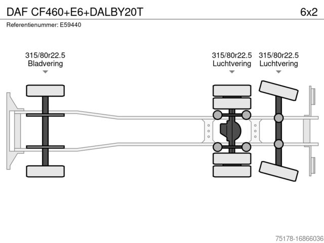 Sistema a braccio con gancio DAF CF460+E6+DALBY20T