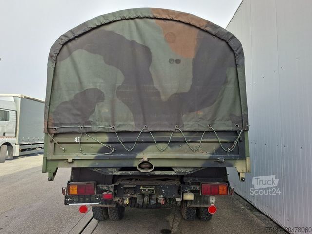 Camion plateau avec bâche MERCEDES-BENZ 1017 A 4x4 5t TMIL 3-Sitze Allrad Pritsche+Plane