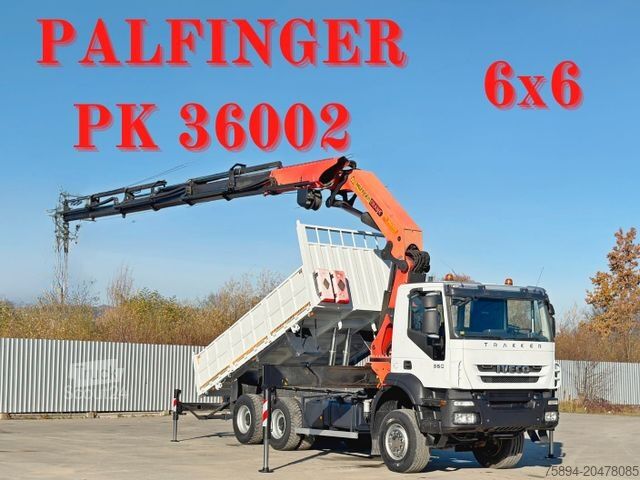 Teherautóra szerelt daru IVECO TRAKKER 360 * Kipper 5,15m* KRAN /FUNK * 6x6