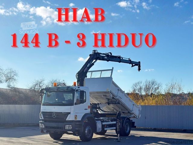 Camion benne MERCEDES-BENZ AXOR 1833 * HIAB 144 B - 3 HIDUO + FUNK * TOP