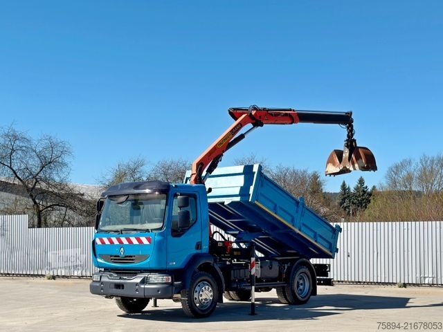 Macara montată pe camion RENAULT MIDLUM 220 *TIPPER 3,90m *PK 7501 * TOPZUSTAND