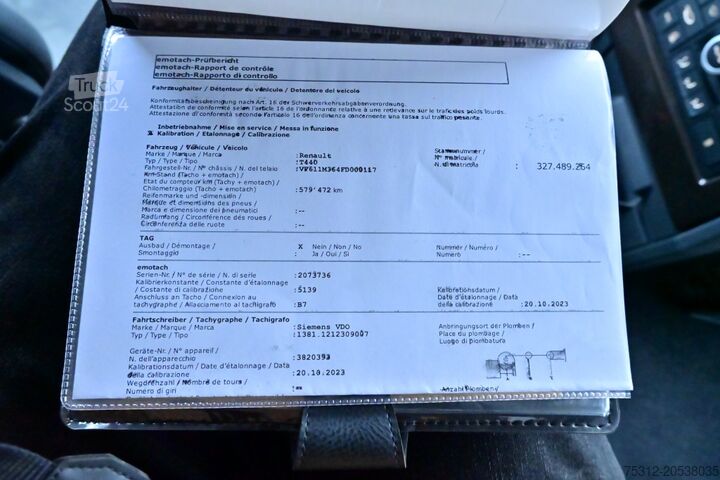 Samochód ciężarowy typu furgon Renault T440 6x2 E6 AHK LBW Isokoffer