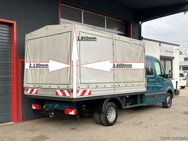 Transporter mit Pritsche & Plane MERCEDES-BENZ Sprinter 516 CDI MAXI DoKa 6-Sitzer AHK 3,6m P+P