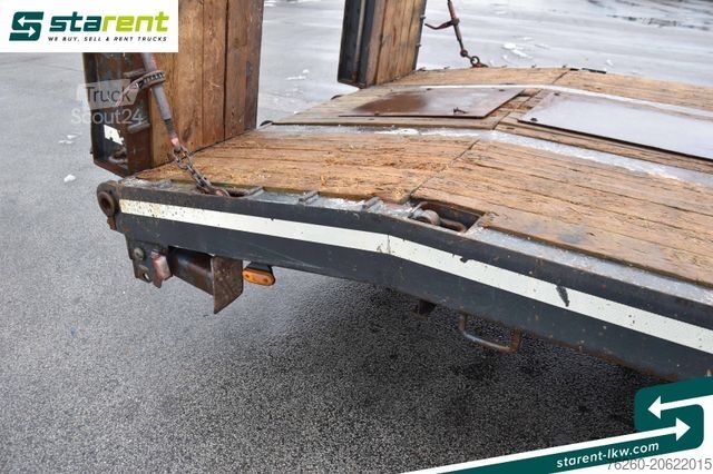 Low loader trailer SCHWARZMÜLLER Tandemtieflader Rampen SAF Containerverriegelung