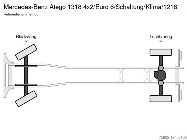 Chassis med førerhus Mercedes-Benz Atego 1318 4x2/Euro 6/Schaltung/Klima/1218