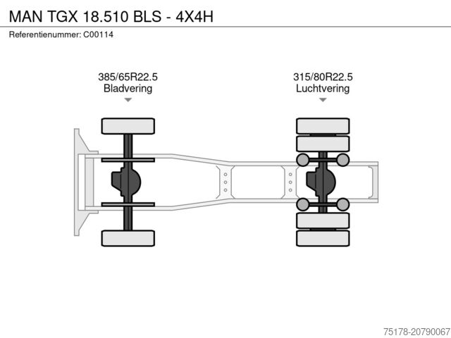 Standard tractor MAN TGX 18.510 BLS - 4X4H